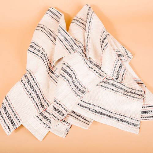 Siafu Home Mistari Striped Tea Towel In Natural