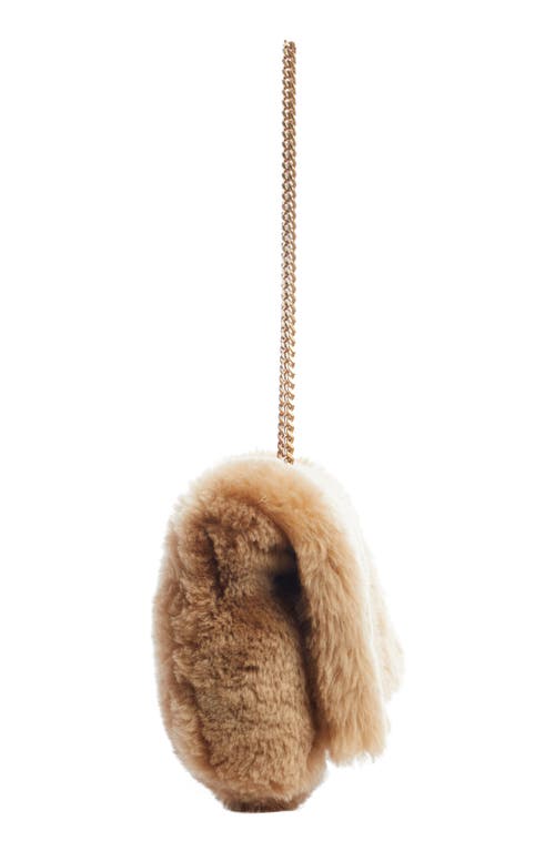 Saint Laurent Kate Small Reversible Shearling Shoulder Bag In Ecru/dark Brown