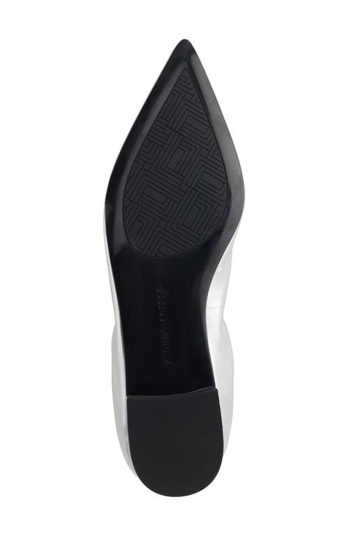Karl Lagerfeld Paris Vinette Pointed Toe Flat In Silver
