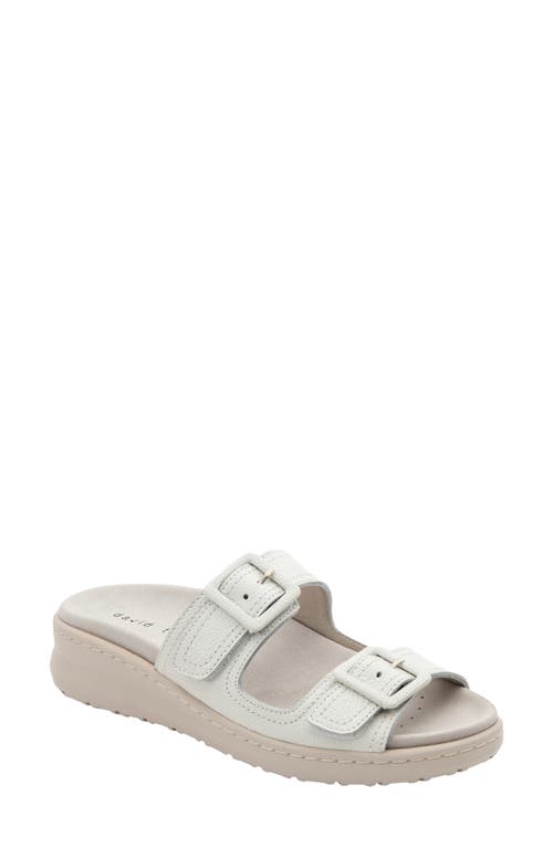 Frenchy Double Band Slide Sandal in White