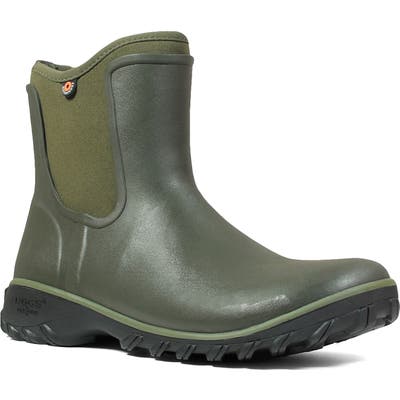 Bogs Sauvie Waterproof Chelsea Boot, Green