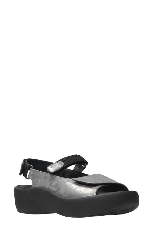 Jewel Slingback Platform Sandal in Grey Nubuck