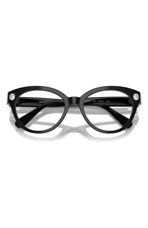 Swarovski 54mm Round Optical Glasses In Black