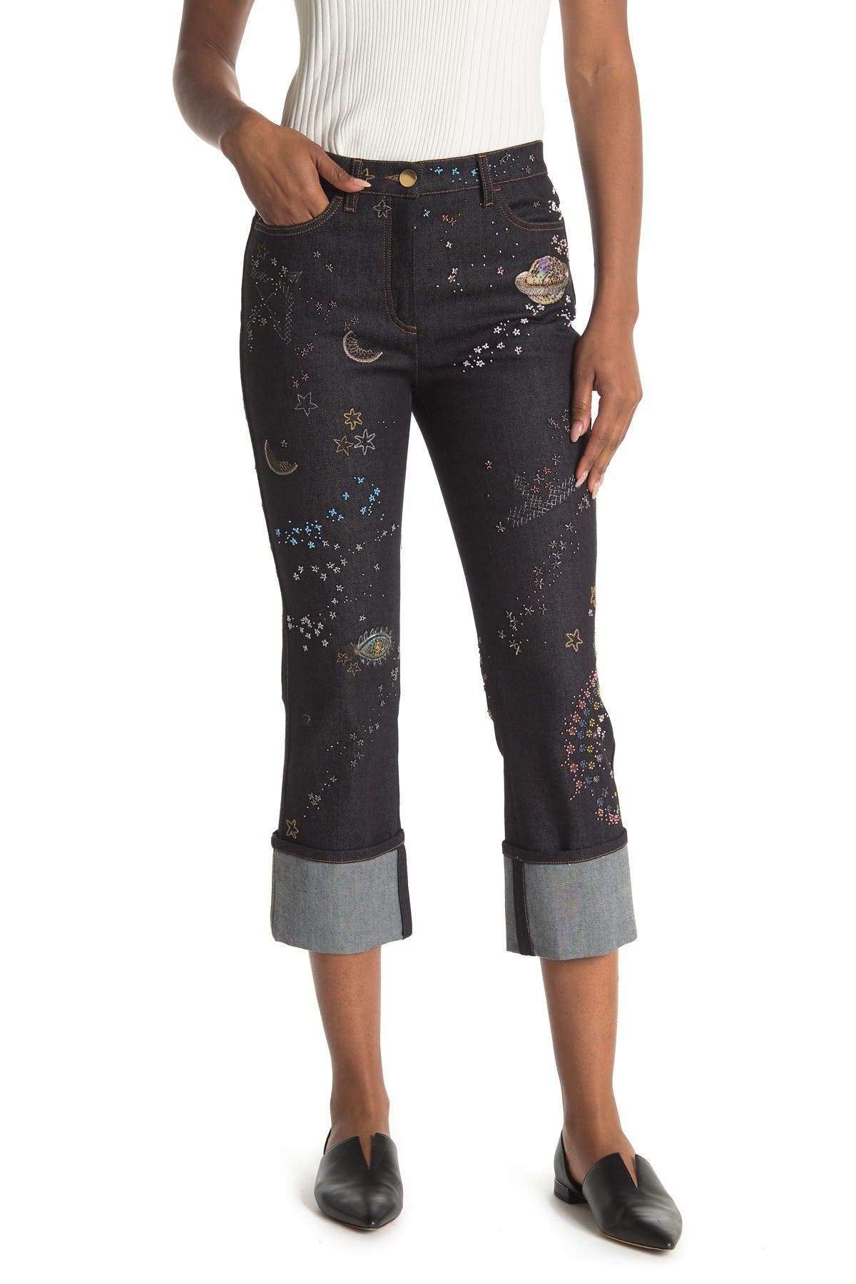 Valentino Space Embroidered Cuffed 