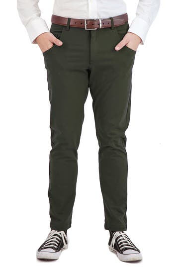 Levinas All Day Everyday Stretch Tech Chino Pants In Olive