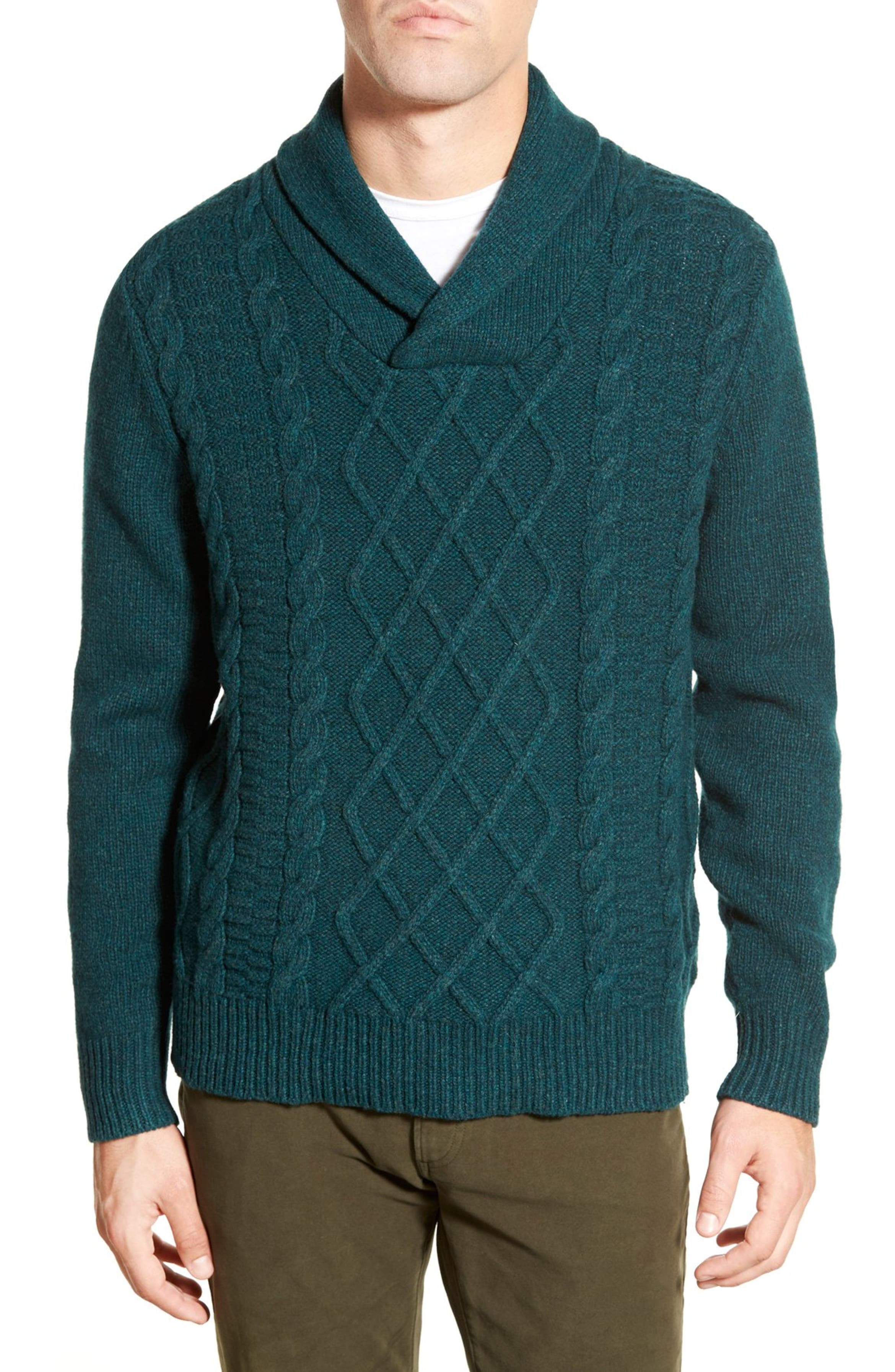 Bonobos Shawl Cable Knit Sweater | Nordstrom