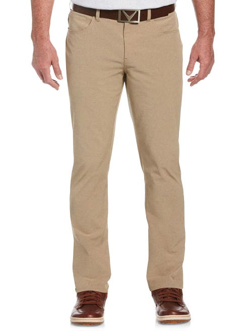 Shop Callaway 5-pocket Flat-front Everplay Pants In Khaki Heather