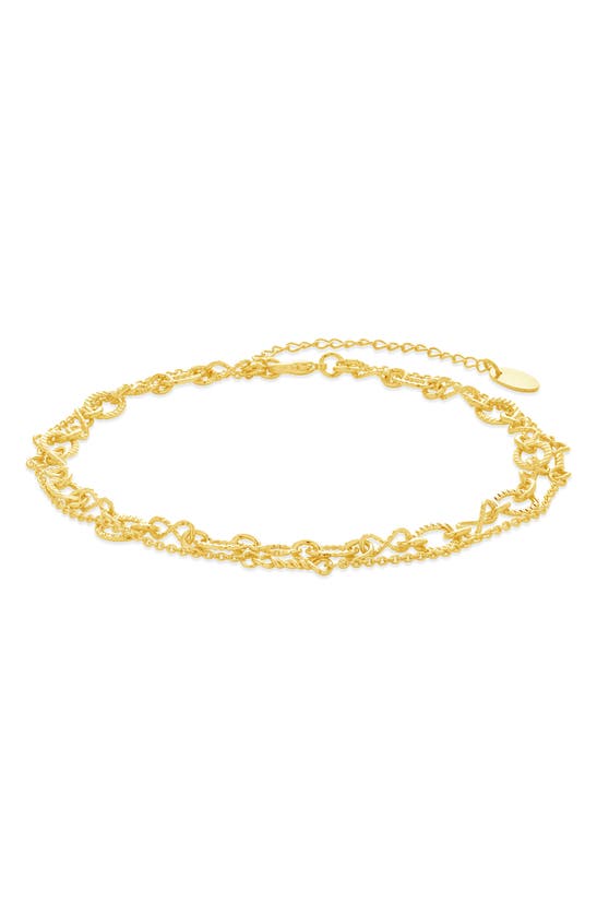 Sterling Forever Sterling Silver Radella Anklet In Gold