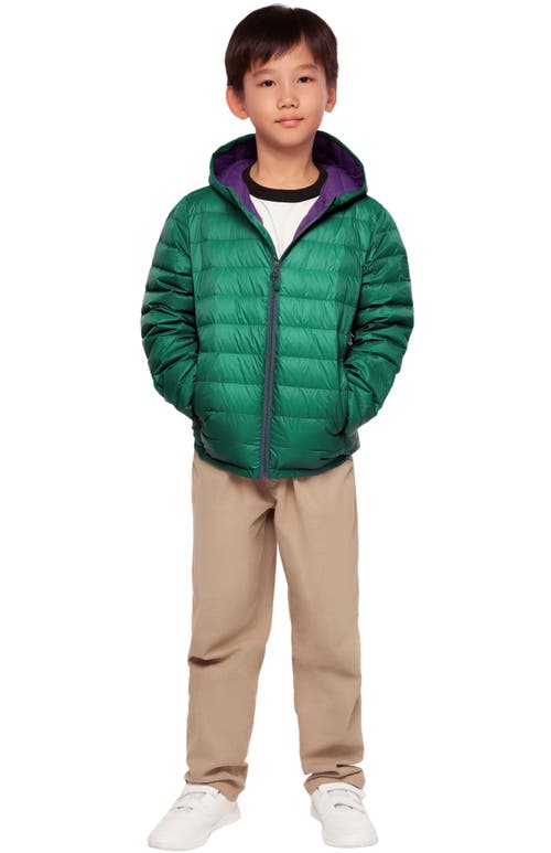 Shop Rokka&rolla Kids' Ultra Light Quilt Packable Down Jacket In Green