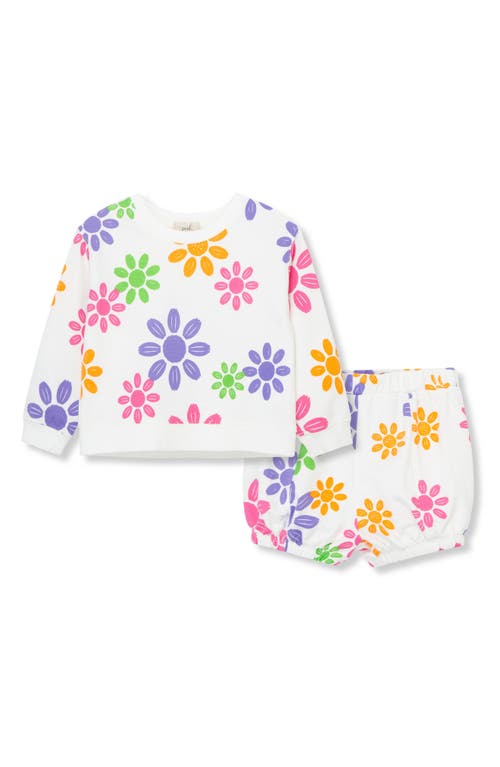 Peek Essentials Flower Print Long Sleeve Top & Cotton Shorts Set at Nordstrom,