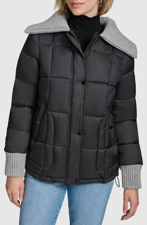 Andrew Marc Riley Quilted Puffer Jacket in Black 