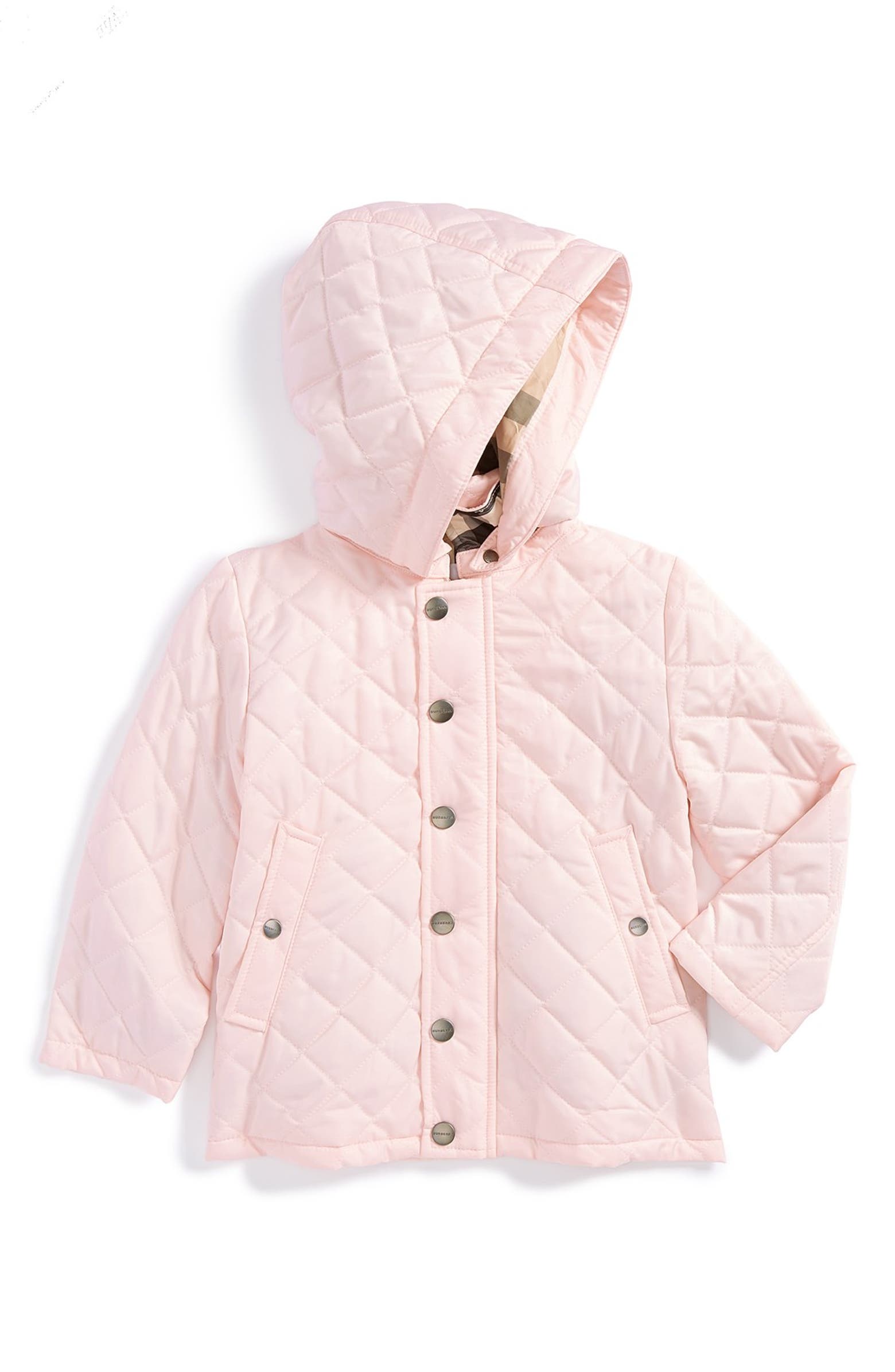 Burberry Hooded Quilted Jacket (Baby Girls) | Nordstrom