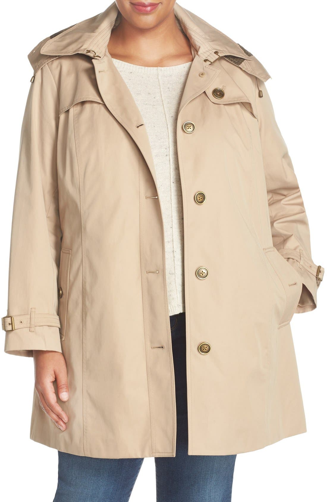 London Fog Single Breasted Trench Coat (Plus Size) Nordstrom