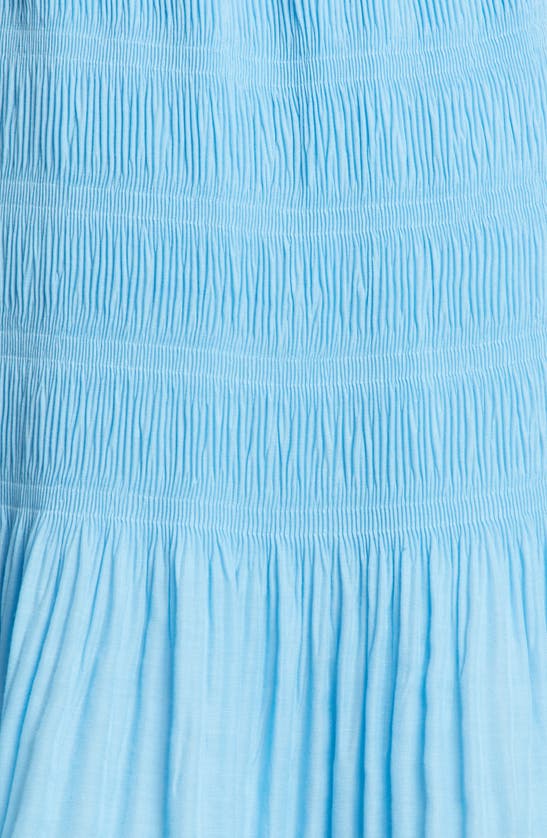 Shop Rebecca Taylor Pleated Voile Dress In Cerulean