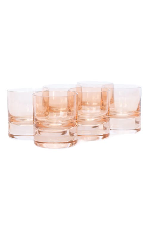 Estelle Colored Glass Set of 6 Rocks Glasses in Blush Pink at Nordstrom