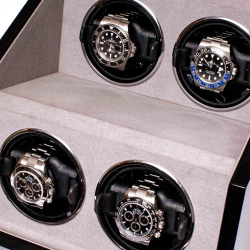 Shop Rapport London Perpetua Quad Watch Winder In Ebony