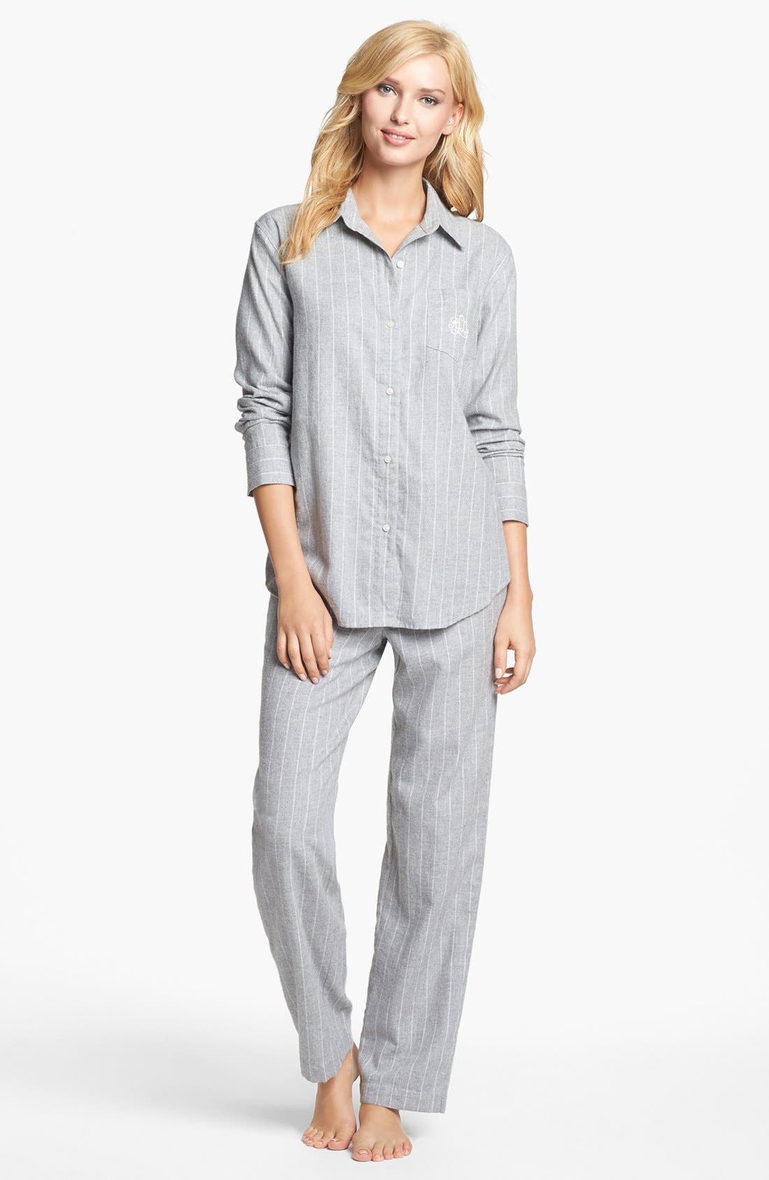 Lauren Ralph Lauren Chalkstripe Cotton Twill Pajamas Nordstrom