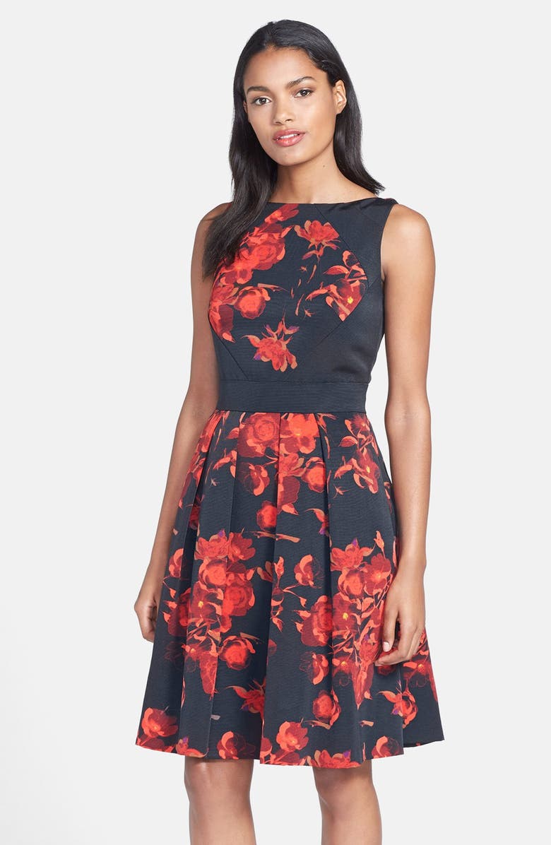 Taylor Dresses Floral Print Fit & Flare Dress (Regular & Petite ...