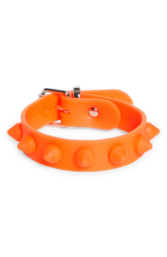 Christian Louboutin Loubilink Rubber Spike Bracelet In Fluo Orange