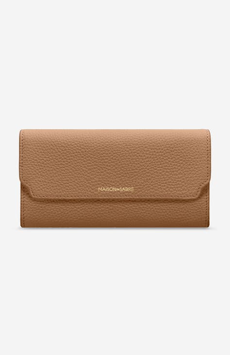 Long Leather Flap Wallet