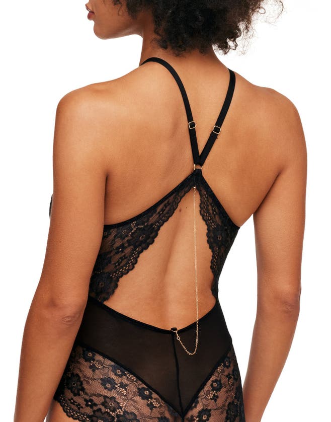 Adore Me Renetta Lace Bodysuit Lingerie In Black