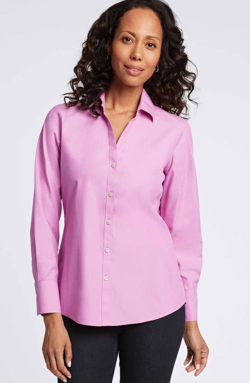 Foxcroft Mary Non-iron Cotton Oxford Button-up Shirt In Rose Quartz