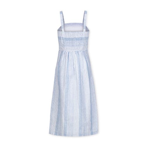 Shop Hope & Henry Sleeveless Sheath Dress In Blue Ombre Stripe Linen