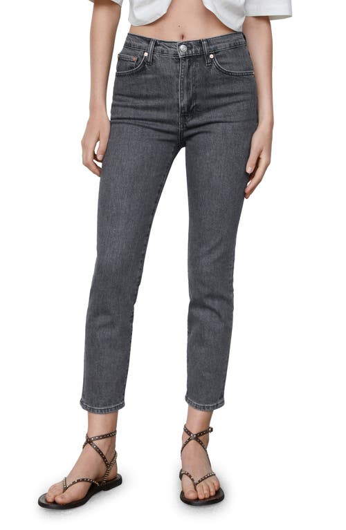 MANGO Slim Fit Crop Jeans Open Grey at Nordstrom,