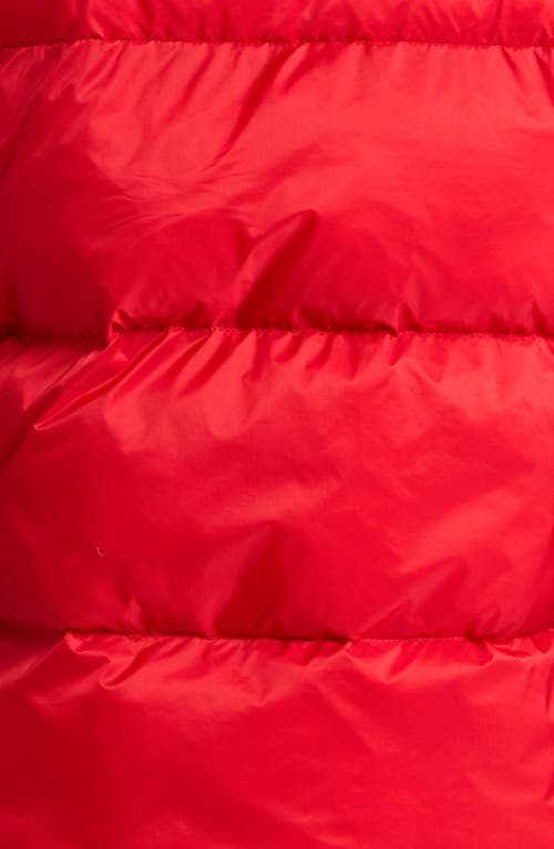 Beyond Yoga Big Cozy Puffer Vest In Ruby Red