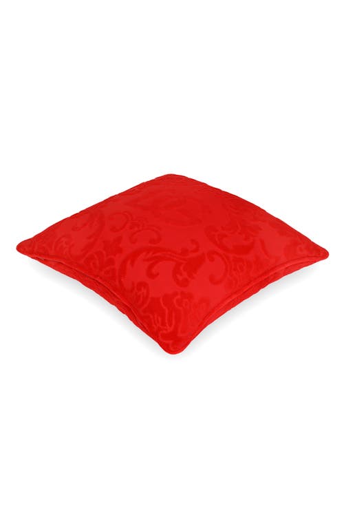 Shop Dolce & Gabbana Dolce&gabbana Dg Logo Cotton Terry Cloth Outdoor Accent Pillow In Red