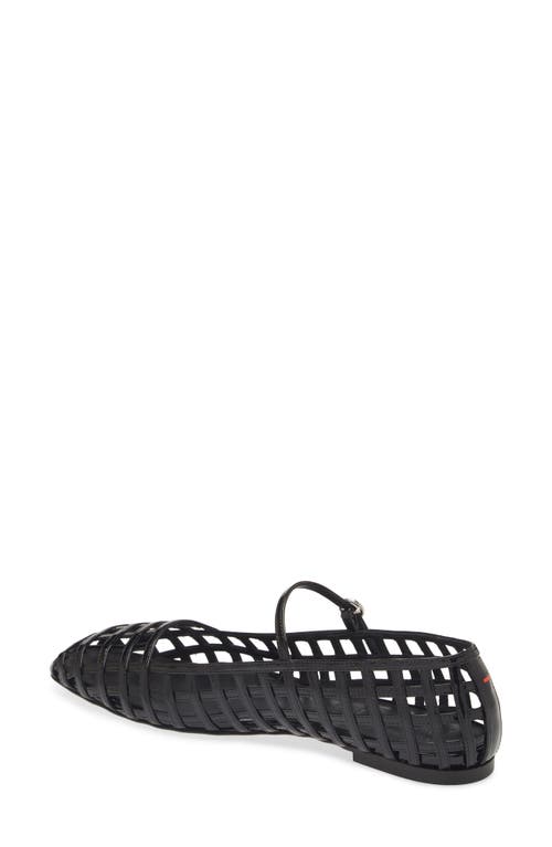 Aeyde Uma Caged Cut-out Patent-leather Mary Jane Ballet Flats In Black