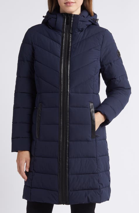 Blue down coat ladies hotsell