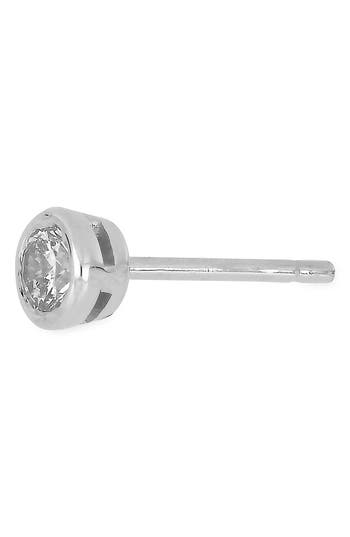 Bony Levy Bezel Diamond Single Stud Earring In 14k White Gold