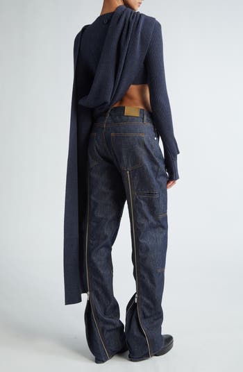 Draped Rib Merino Wool Sweater