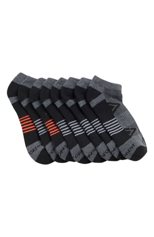Shop Rainforest 8-pack Half Cushioned Low Socks In Black/charcoal/orange Multi