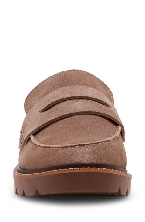 Blondo Waterproof Penny Loafer In Taupe Suede