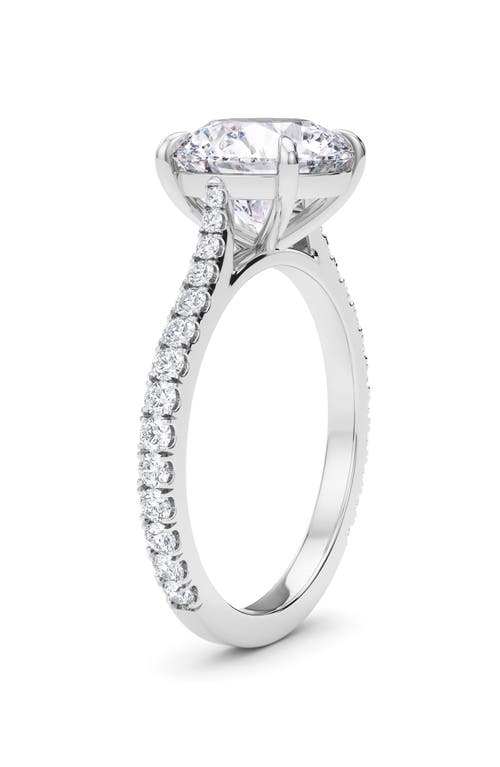 Hautecarat Round Brilliant Cut Pavé Lab Grown Diamond Ring In 2.00 Ctw 18k White Gold