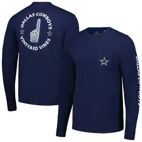 Men's Vineyard Vines Navy Dallas Cowboys Foam Finger Long Sleeve T-Shirt