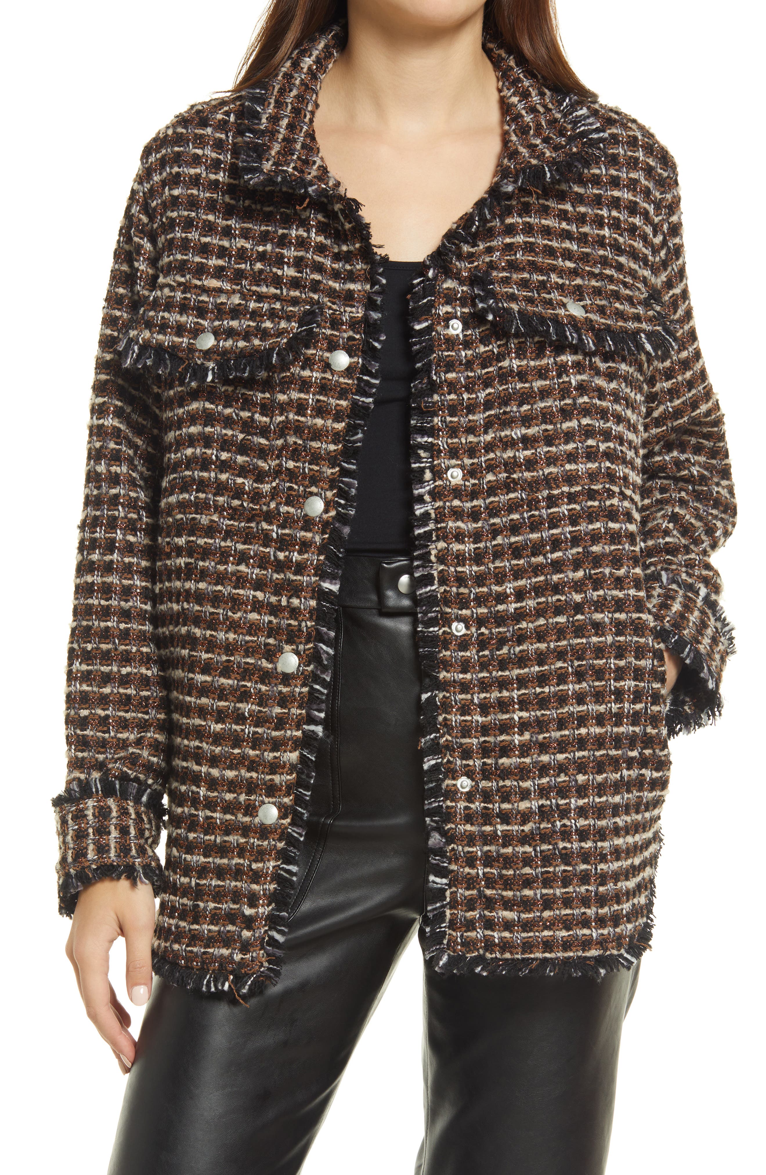 black tweed jacket womens