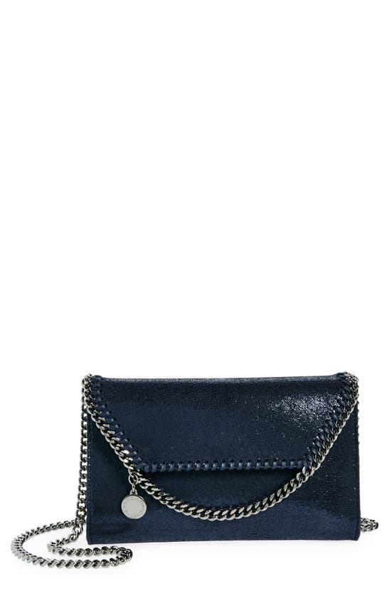 Shop Stella Mccartney Mini Falabella Faux Leather Crossbody Bag In Ink