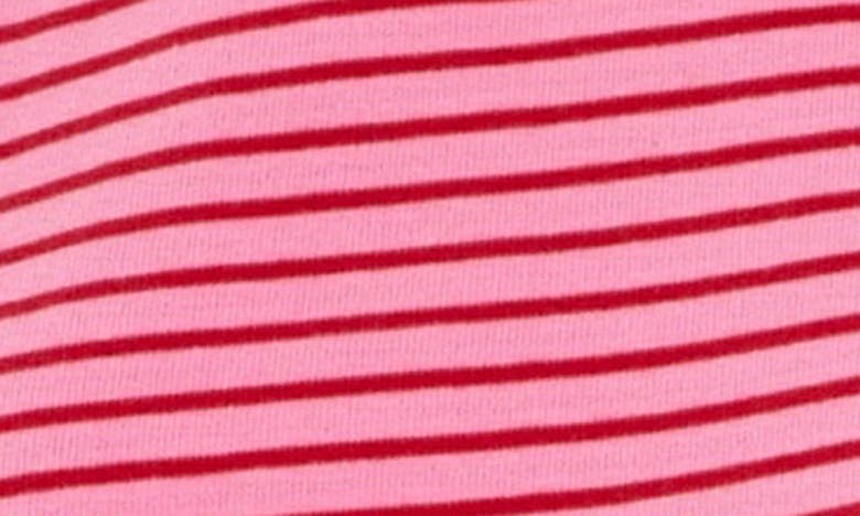 Shop English Factory Stripe Cotton Ringer T-shirt In Pink/ Red
