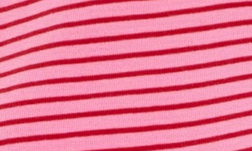 Shop English Factory Stripe Cotton Ringer T-shirt In Pink/red