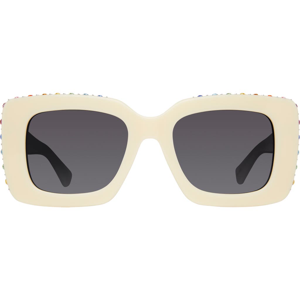 Kurt Geiger London 52mm Square Sunglasses In Bone/gray Gradient