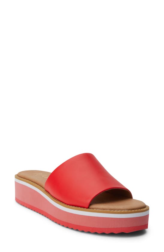 Matisse Jackie Platform Slide Sandal In Red