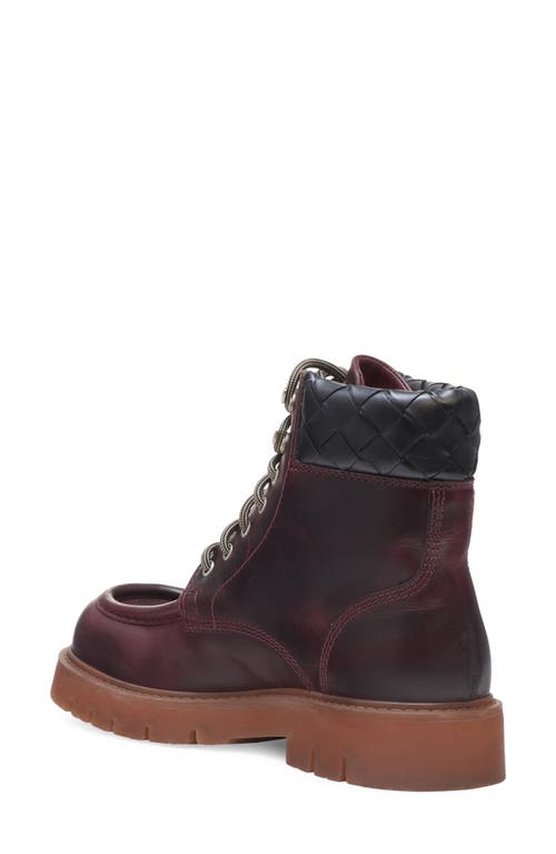 Shop Bottega Veneta Haddock Lug Sole Lace-up Boot In Jam/rubber