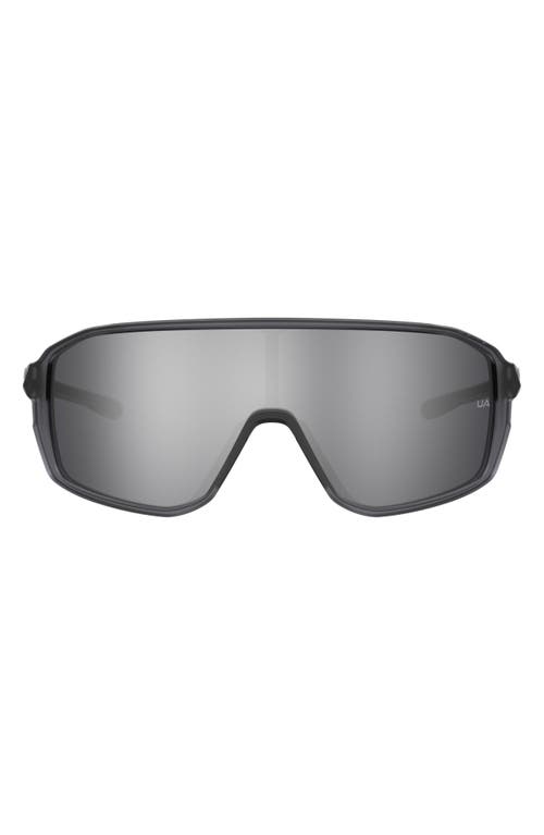 Under Armour Game Day 99mm Shield Sport Sunglasses In Crystal Grey/silver Oleophob