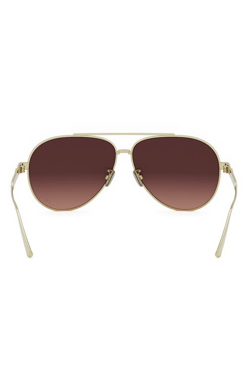 Shop Dior 'cannage A1u 61mm Pilot Sunglasses In Gold/radient Brick Lenses