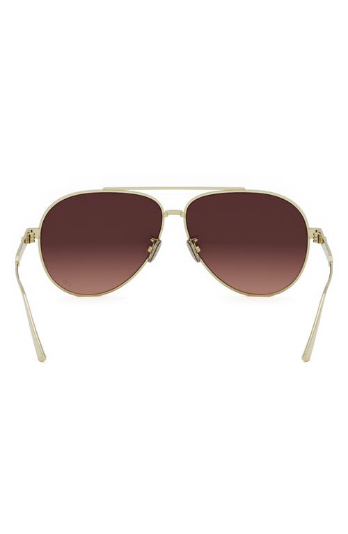 Dior Eyewear Cannage A1u Pilot Frame Sunglasses In Gold/radient Brick Lenses