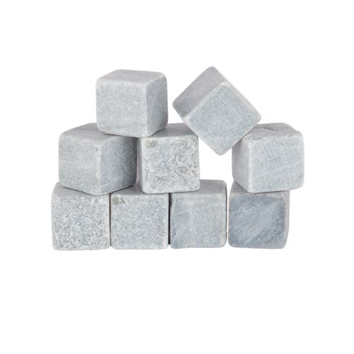 Viski Glacier Rocks Set Of 9 Soapstone Cubes In Grey