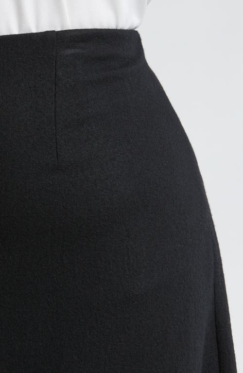 Shop Eileen Fisher Felted Wool Jersey A-line Skirt In Black